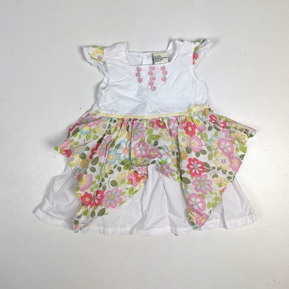 Laura Ashley Dress Girls Sz 18m White Flora Embroidered Girly
